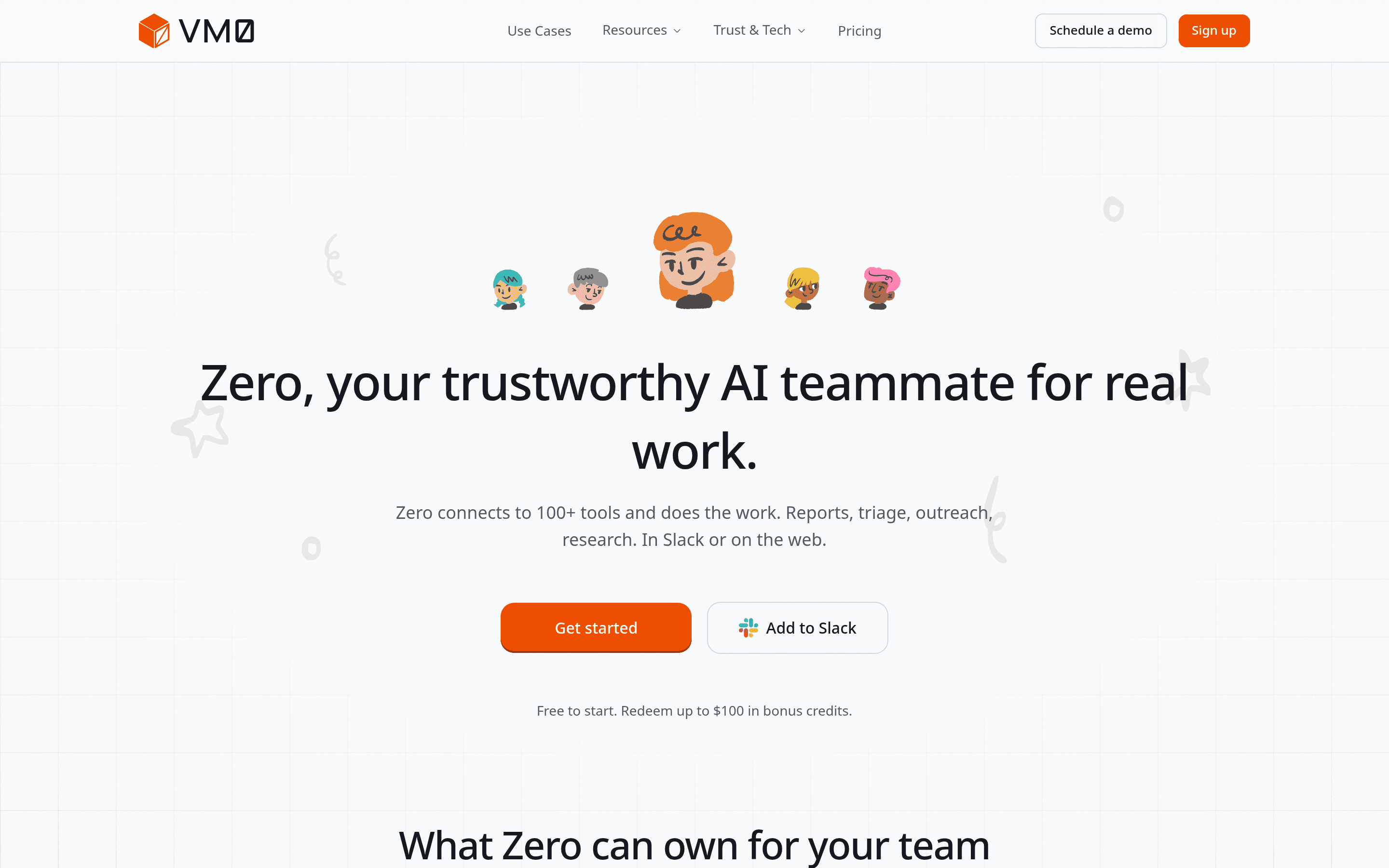 Startseite von Zero by VM0