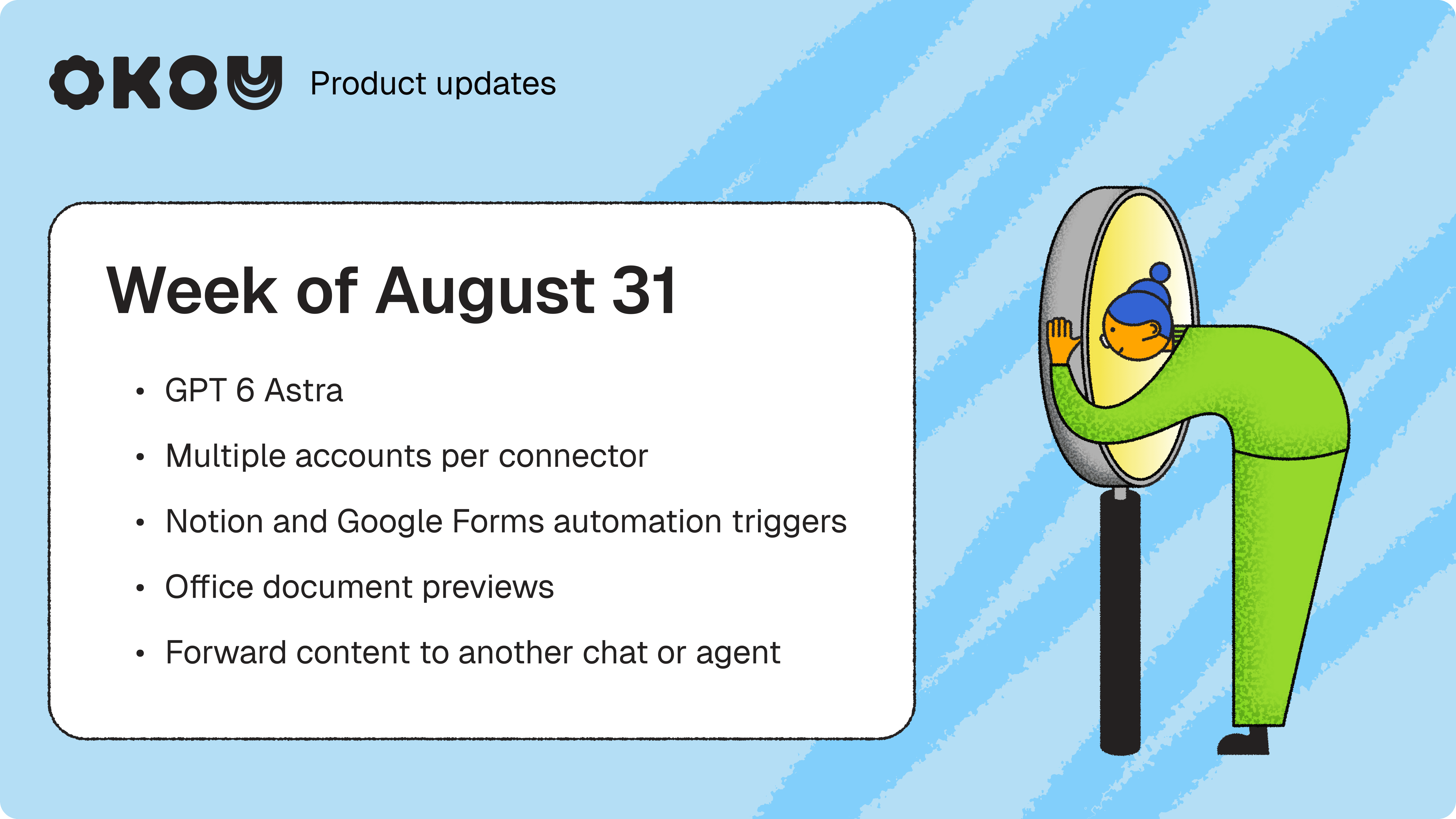 What's new in Okou — Week of August 31