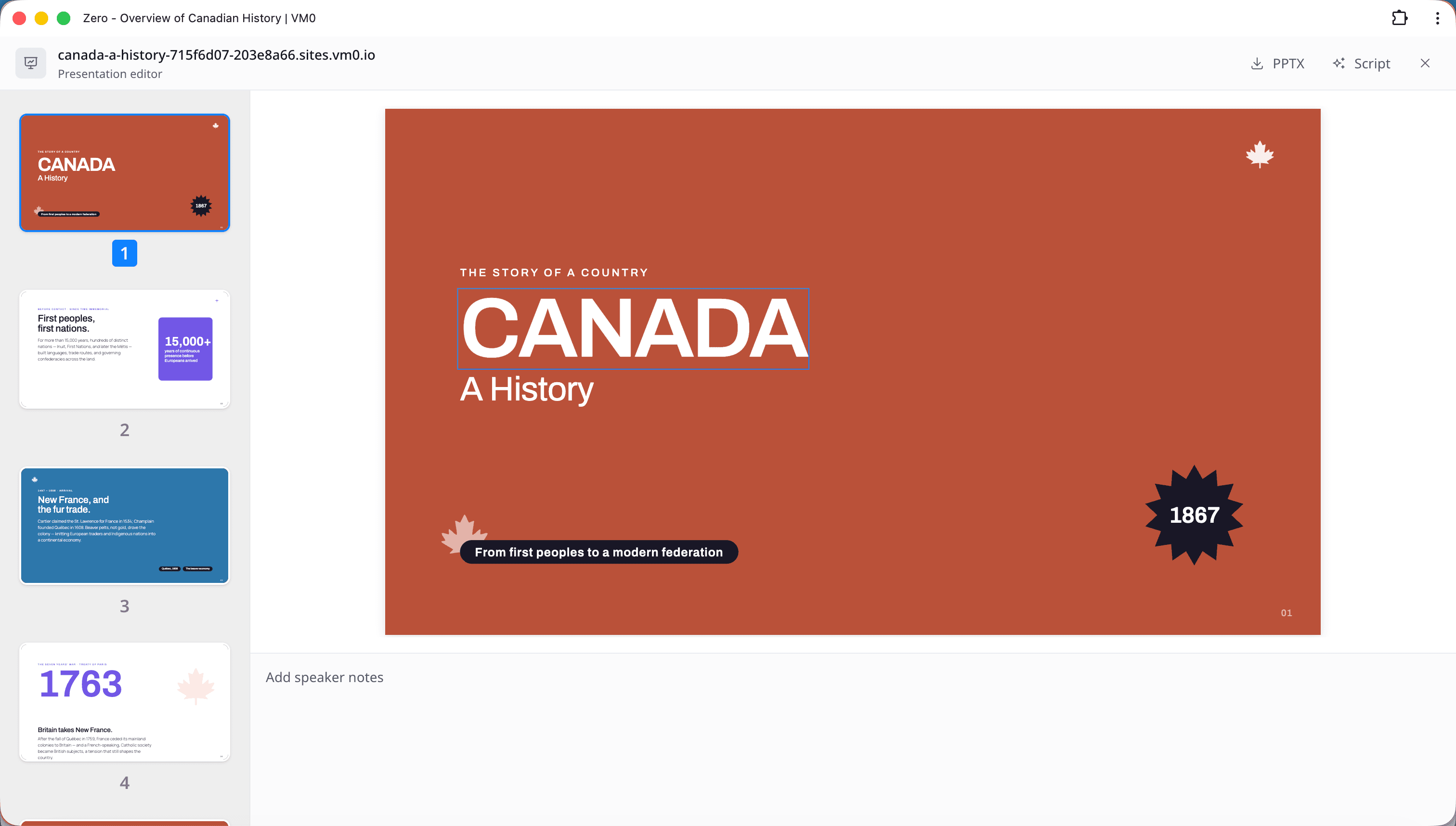 Export to PPTX right from the presentation editor